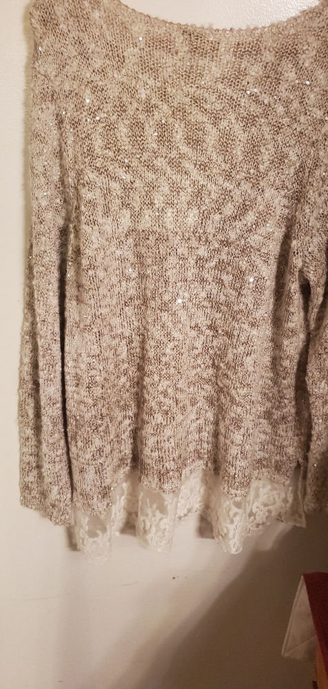 Beige & Tan Dressy Sweater